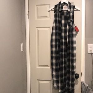 Plaid long button down